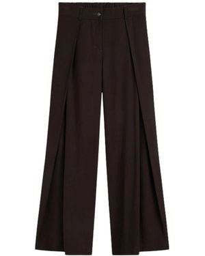 Summum Broeken ,Bruin ,Polyester Broeken Viscose Twill - Zwart