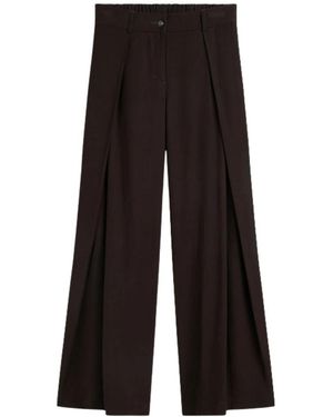 Summum Broeken ,Bruin ,Polyester Broeken Viscose Twill - Zwart