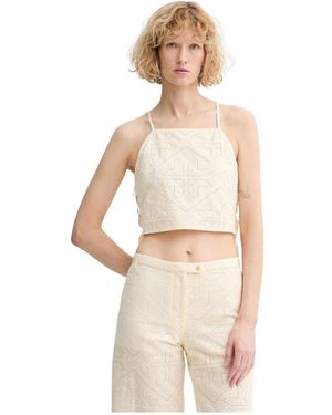 Sessun Cropped Strappy Top - Naturel