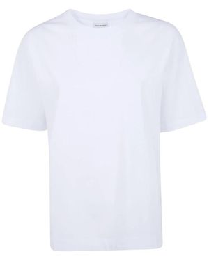 Dries Van Noten Tops ,Wit ,Katoen Katoenen Jersey T-Shirt