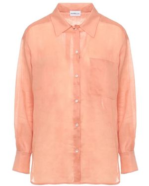 Marella Overhemden ,Oranje ,Semi-Transparant Shirt - Roze