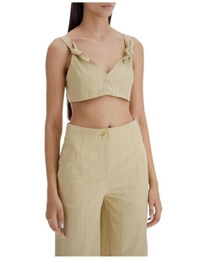 Ganni Sleeveless Tops - Neutro