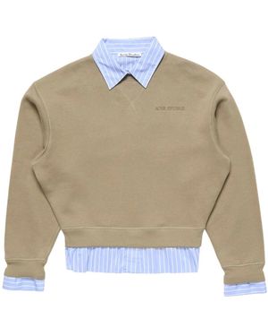 Acne Studios Hoodies & Sweatvesten ,Katoen Gelaagde Sweater - Naturel