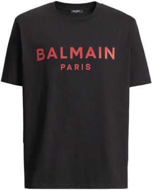Balmain Tops ,Zwart ,Nylon T-Shirts En Poloshirts