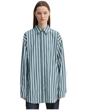 REMAIN Birger Christensen Gemustertes Baumwollhemd - Blau