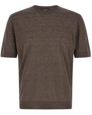 Zanone Round-Neck Knitwear - Brown