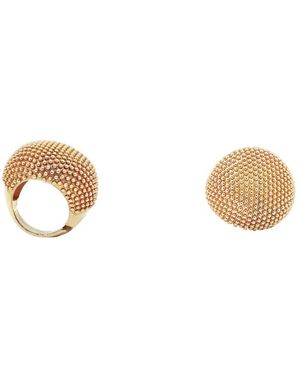 Roccobarocco Metalen Ring Met Bombed Machining En Punchen 4 Cm - Metallic