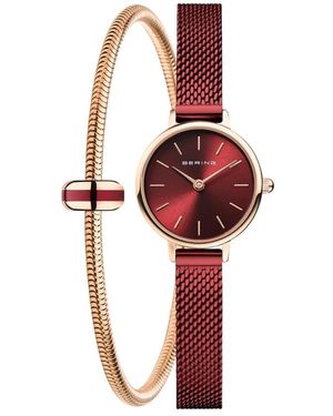 Bering Damen Quarzuhr Set Roségold, Rot Classic 11022-363-Lovely-5-Gwp190