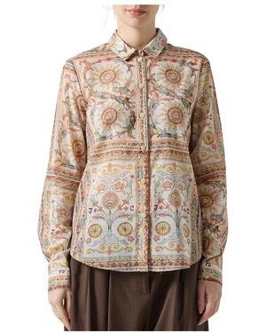 Just Cavalli Overhemden ,Veelkleurig ,Katoen Camicia Stampa Tarocchi - Naturel