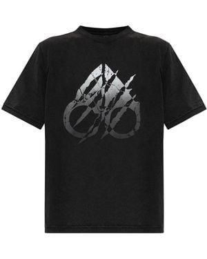 Moose Knuckles Tops ,Zwart ,Katoen T-Shirt Met Print