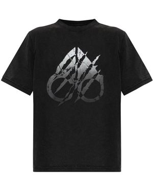 Moose Knuckles Tops ,Zwart ,Katoen T-Shirt Met Print