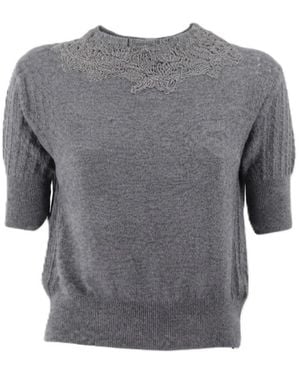 Ermanno Scervino Round-Neck Knitwear - Gris