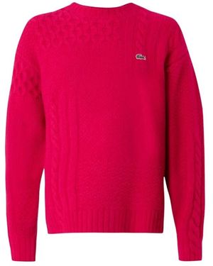Lacoste Round-Neck Knitwear - Rojo