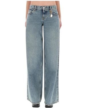 Stella McCartney Wide Leg High Rise Denim Jeans - Blau