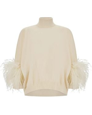 Alberta Ferretti Truien & Vesten ,Wol Crème Wollen Trui - Naturel