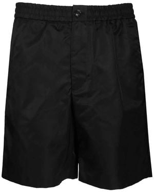 Ami Paris Elasticated Waist De Coeur Stud Shorts - Zwart