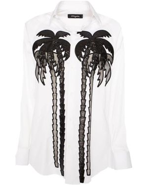 DSquared² Overhemden ,Wit ,Katoen Stijlvol Overhemd - Zwart