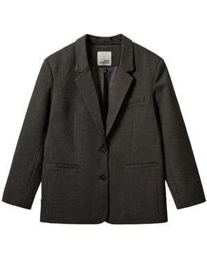 Sofie Schnoor Jassen ,Grijs ,Leer Blazers - Zwart