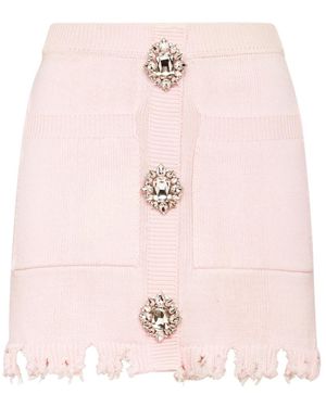 Philipp Plein Rokken ,Roze ,Katoen Knit Mini Rok Monogram