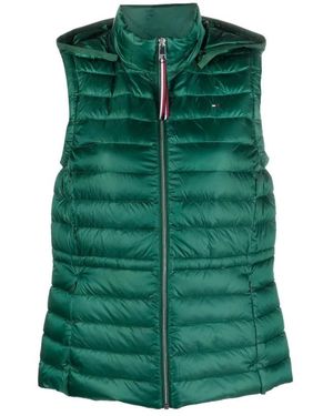 Tommy Hilfiger Groene Donsvest Voor Vrouwen