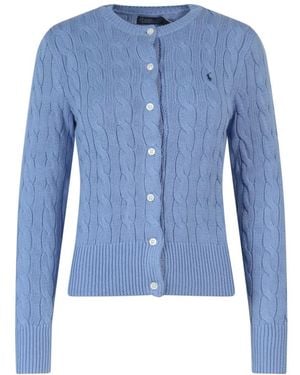 Polo Ralph Lauren Cardigan in cotone ricamato - Blu