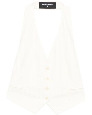 Patrizia Pepe Jassen ,Wit ,Polyester Gilet
