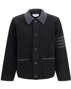 Thom Browne Jassen ,Zwart ,Katoen 4-Bar Katoenen Piqué Jas - Blauw