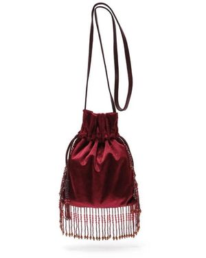 Maliparmi Tassen ,Rood ,Katoen Rugiada Pouch Met Borduurwerk