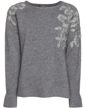 Elena Miro Rundhals-Strickpullover - Grau