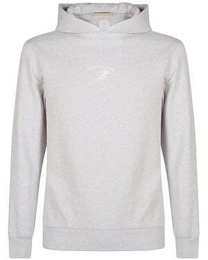 Eleventy Giza Cotton Hoodie Mit Chase Your Dreams Print - Grau