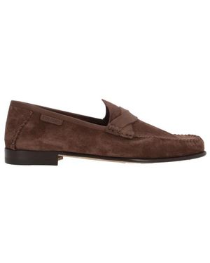 Tom Ford Braune Wildleder-Loafer Mit Geflochtenem Band