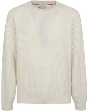 Brunello Cucinelli Luxuriöser cashmere sweater - Weiß