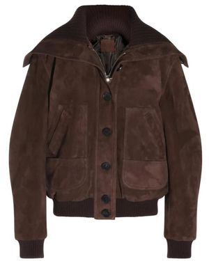 The Attico Suede Bomberjack - Bruin