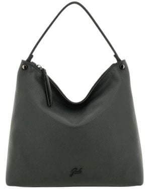 Gabs Fiona Leder Schultertasche Mit Reißverschluss - Schwarz