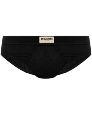 DSquared² Ondergoed ,Zwart ,Logo Briefs