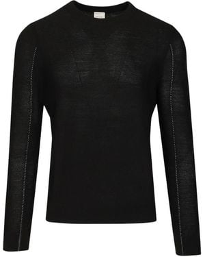 Paul Smith Truien & Vesten ,Zwart ,Wol Merino Wol Trui Met Ronde Hals
