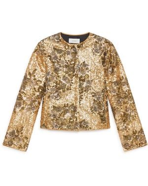 Maliparmi Jassen ,Geel ,Polyester Sparkling Flowers Jacket - Naturel
