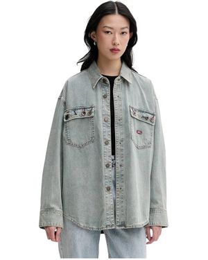 Miss Sixty Overhemden ,Blauw ,Denim Denim Shirt - Grijs