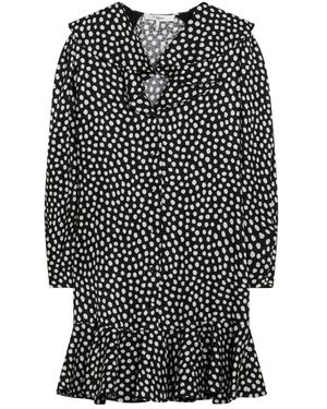 Chloé Kleedjes ,Veelkleurig ,Mini-Jurk Met Lange Mouwen Van Zijdejacquard - Zwart