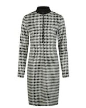 MARC AUREL Damenkleid Mit Hahnentrittmuster - Grau