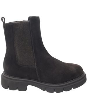 Luca Grossi Schoenen ,Bruin ,Leer Chelsea Boot - Zwart