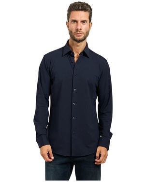 HUGO Blaues Slim Fit Kent Kragenhemd