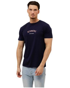 Iceberg Tops ,Blauw ,Katoen Baseball T-Shirt