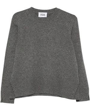 Alpha Studio Round-Neck Knitwear - Grigio