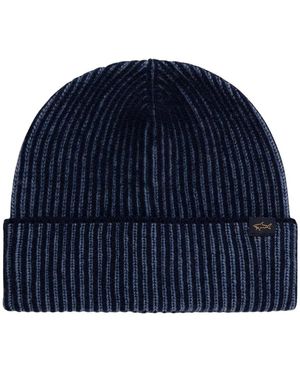 Paul & Shark Gebreide Muts Met Strepen - Blauw