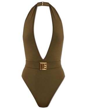 Balmain Badpak Met Logo - Groen