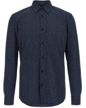 BOSS Roan Katoenen Shirt - Blauw