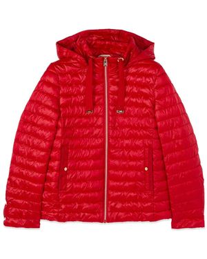 Oltre Leichte Kapuzen-Daunenjacke - Rot