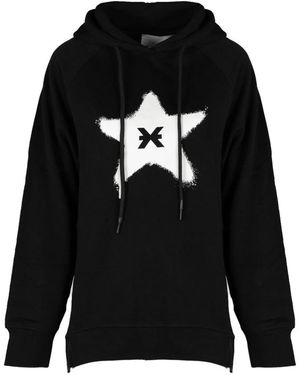 John Richmond Hoodies & Sweatvesten ,Zwart ,Katoen Relaxed Hoodie