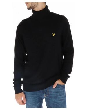 Lyle & Scott Schwarzer Rollkragen Merinowollpullover